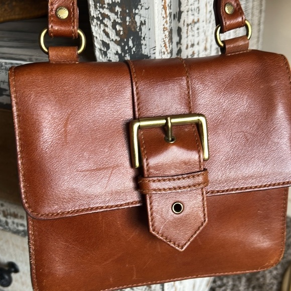 Franchi  Camel Leather Crosssbody Bag - Picture 2 of 13